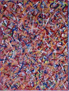 Josip Rubes, Abstract artwork, 2025., enamel on paper, 5 5x40 cm